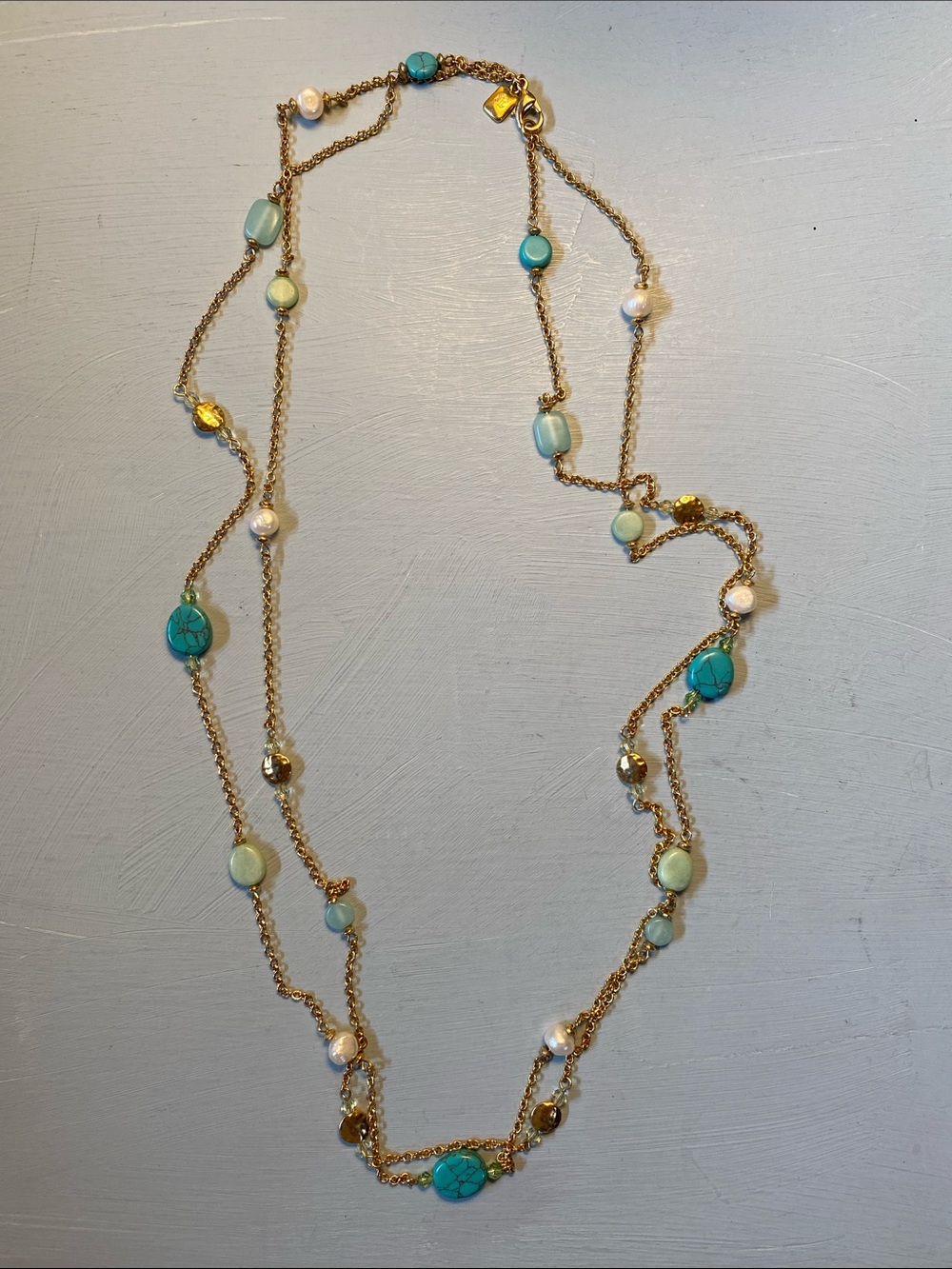 Ralph Lauren RLL faux Gemstone Gold Tone Necklace
